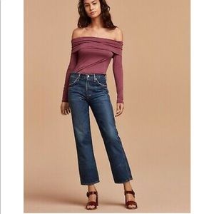 Aritzia Wilfred Dusty Rose off the shoulder top